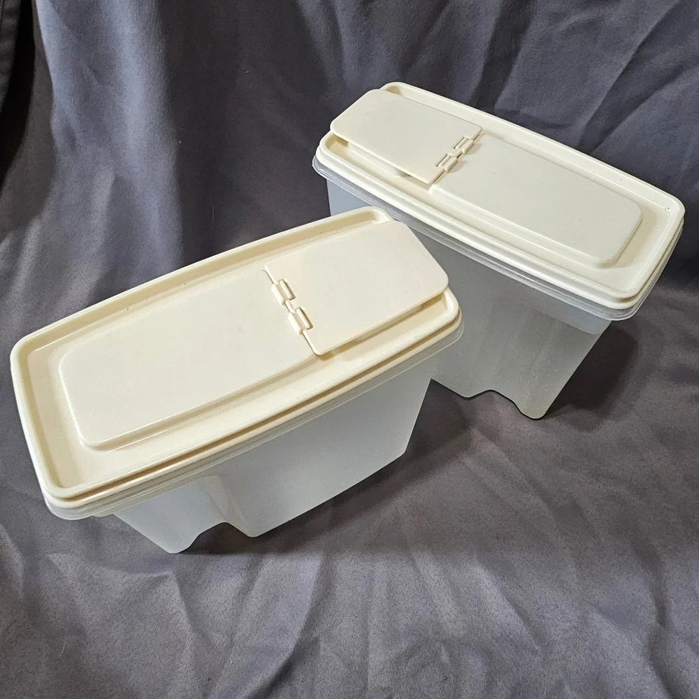 Vintage Rubbermaid Servin Saver 21 Cup Cereal Keepers Almond Flip Top 5.0L 0043